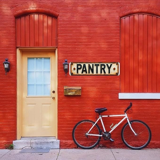 Wall Decor 16 * 4 Inch Tin Signs PANTRY Kitchen Storage Space Retro Mark Decor - Image 4