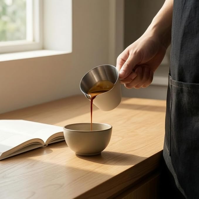 Coffee Measuring Device Espresso Measuring Cup Cup Pouring Cup With Ergonomic Side Handle And Suitable for home operations beverage labs tasting, Sand Beige, 100ML Single Spout - Image 7