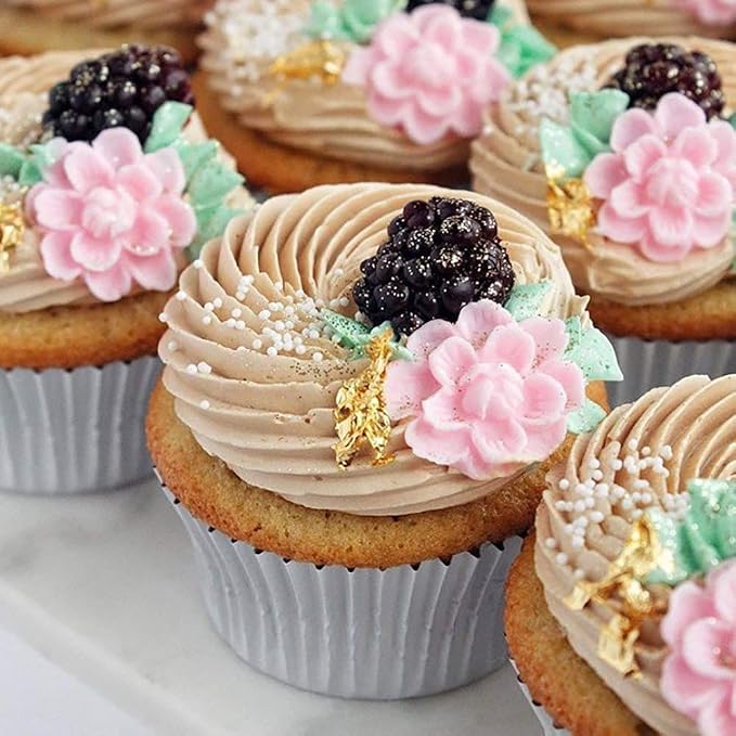 Silver Foil Jumbo Cupcake Liners Metallic Muffin Baking Cups, 160-Count - Image 2