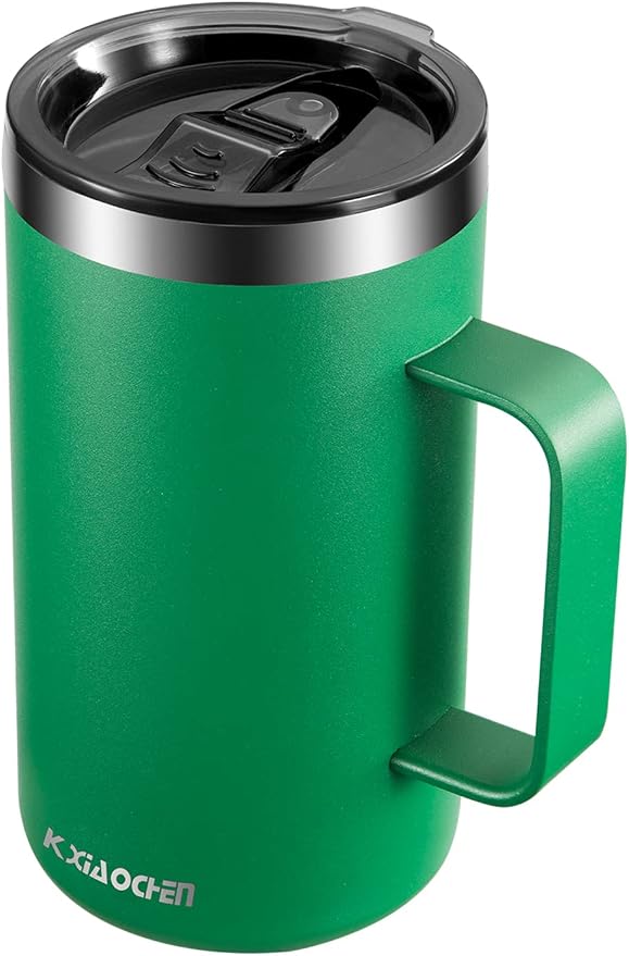 KXIAOCHEN 20 oz Insulated Coffee Mug, Coffee Cup with Lid and Wide Handle | 18/8 stainless steel, 6+ hours hot or 12+ hours cold, wide mouth, no-sweat exterior, for office, work, home and camping by KXIAOCHEN