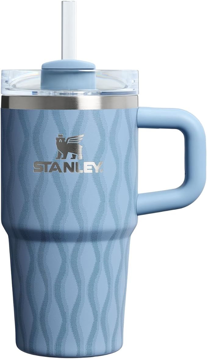 STANLEY Quencher H2.0 Flow State Tumbler, 20 oz, Slate Blue Drift | Handle and Straw | 3-Position Lid | Cup Holder Compatible for Travel | Insulated Stainless Steel Cup | BPA-Free by Unknown