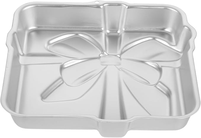 OUNONA Aluminum Alloy Gift Box Cake Baking Pan Non-stick Baking Mold for Cakes Breads Desserts Easy to Use Reusable for Beginners Professionals by OUNONA