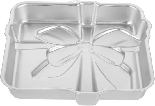 OUNONA Aluminum Alloy Gift Box Cake Baking Pan Non-stick Baking Mold for Cakes Breads Desserts Easy to Use Reusable for Beginners Professionals by OUNONA