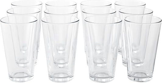 Set of 12, 16 oz Clear All-Purpose Cooler Glasses, Multipurpose Drinking Glassware Ideal for Water, Iced Tea, Cocktails and Everyday Dining by Unknown