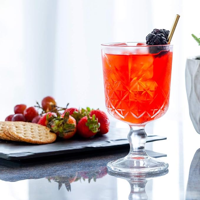 Restaurantware-Timeless 11 Ounce Goblet Glasses, Set of 12 Etched Cocktail Glasses - Stemmed, Dishwasher-Safe, Clear Glass Water Goblets, Chip-Resistant, For Whiskey Or Cocktails - Image 3