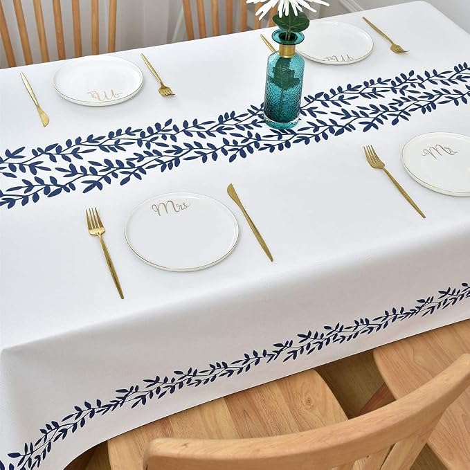 Wipeable Waterproof Tablecloth Vinyl Tablecloths for Rectangle Tables Heavy Duty PVC Tablecloth for Kitchen Dining Table(Rattan, 54'' x 84'') - Image 5