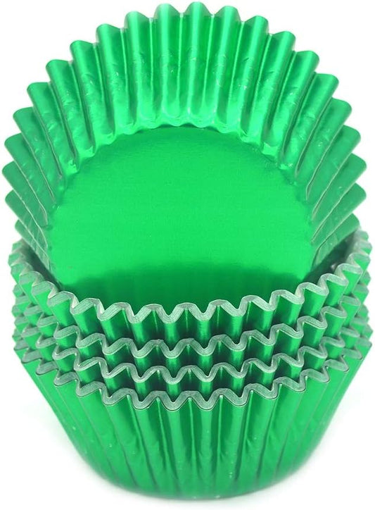 Standard Green Foil Cupcake Liners Muffin Baking Cups for Party and More, 100-Count by Mombake