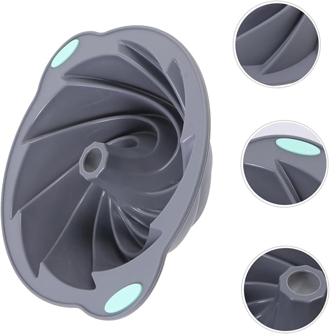 Ciieeo 1pc Non-stick Silicone Chiffon Cake Mold Light Grey Baking Tool for Dishwasher Safe and Reusable for Beginners and Professionals - Image 4