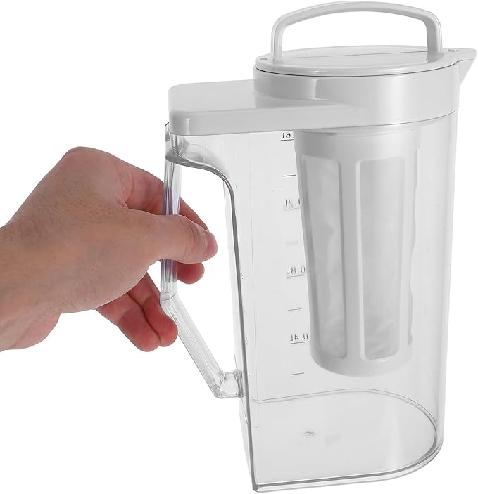 54Oz Cold Brew Coffee Maker with Measurement Scale - Plastic Cold Brew Tea Pot for Home Fridge Use Iced Coffee Brewer and Beverage Maker