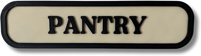Pantry Sign with Mount – Easy Install Kitchen Decor, 3D Printed PLA Pantry Wall Art, Double-Sided Tape Mount, Rustic Style Pantry Label by Handmade