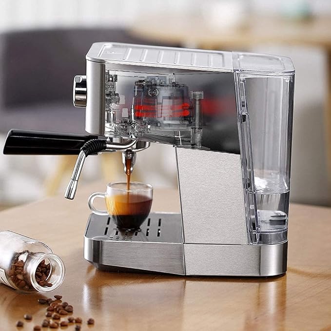 Household Espresso Coffee Maker Semi-Automatic Coffee Machine Pump Type Coffee Machine Manual Fancy Coffee 1050W 20Bar Pressure - Image 5