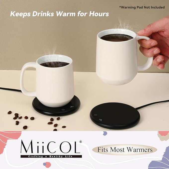Miicol 16 oz Large Ceramic Coffee Mug, Tea, Mulled Drinks Cup, Gift for Office Staff or Home Using, Microwave and Dishwasher Safe, Frosted Surface, White - Image 4