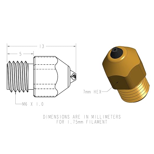 Diamondback Nozzles – MK8 Compatible – Polycrystalline Solid Diamond Tip 3D Printer Nozzles, Improved Extrusion, Any Filament, Long Life, Wear Resistant, Layer Adhesion, USA Made (0.8mm)