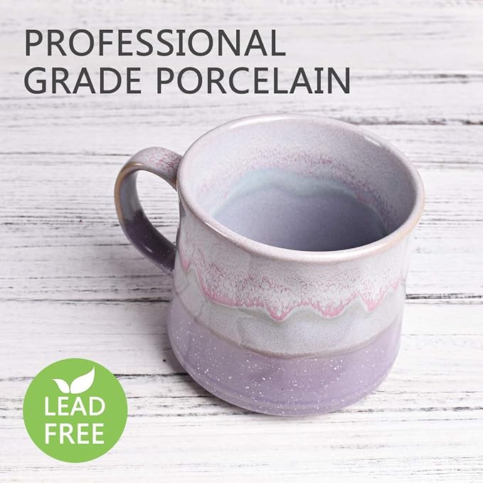 Bosmarlin Large Ceramic Coffee Mug, Big Tea Cup, 7 Colors to Choose, 21 Oz, Dishwasher and Microwave Safe, 1 PCS (Purple) - Image 3