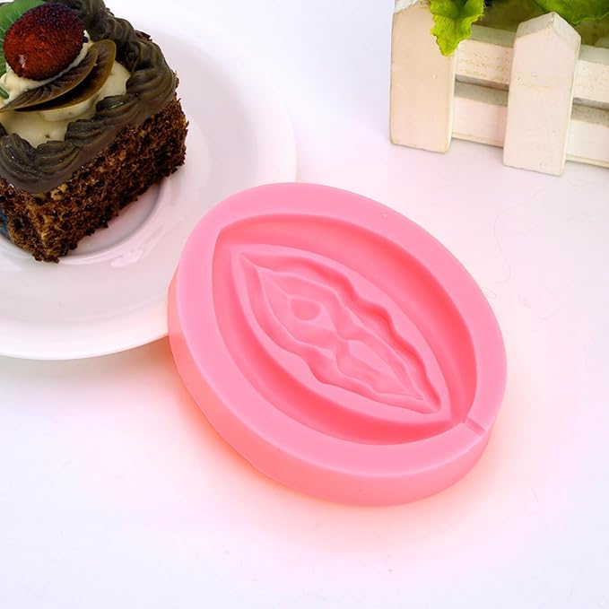 1Pcs 3D Vulva Shape Silicone Mold DIY Baking Mold Chocolate Cake Molds Female Male Organ Fondant Cookie Mould for Cakes Cookie Cupcakes Pink One Size