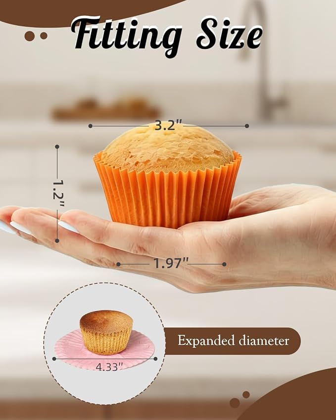 700 Count Colorful Cupcake Liners - Greaseproof Muffin Baking Cups, 2 Inch | Non-Stick, Disposable Muffin Liners — Hold Cupcakes, Muffins, Desserts & Nuts for Parties, Weddings and Birthdays - Image 2