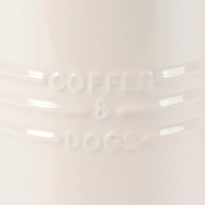 Fringe Studio Stoneware Memento Sculpted Tall Mug "COFFEE & DOGS" 3.35"DIA X 4.5"H, 14 FL.OZ, Ivory Color (436005) - Image 2