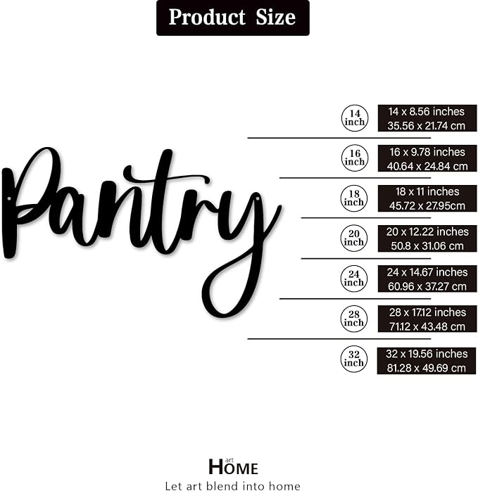 Pantry Metal Sign, Home Wall Art Decor, Black Wall Art Hanging Word Decoration For Home Outdoor Metal Sign - Image 3