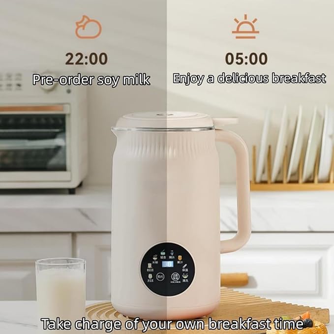 Nutripour - The 8-in-1 Multifunction Nut Milk Maker, Multifunctional Soymilk Maker, Milk Frother, Large-Capacity Touch-Screen Soymilk Maker, Suitable for Nut Milk, Oat Milk, Soy Milk (1 PC)