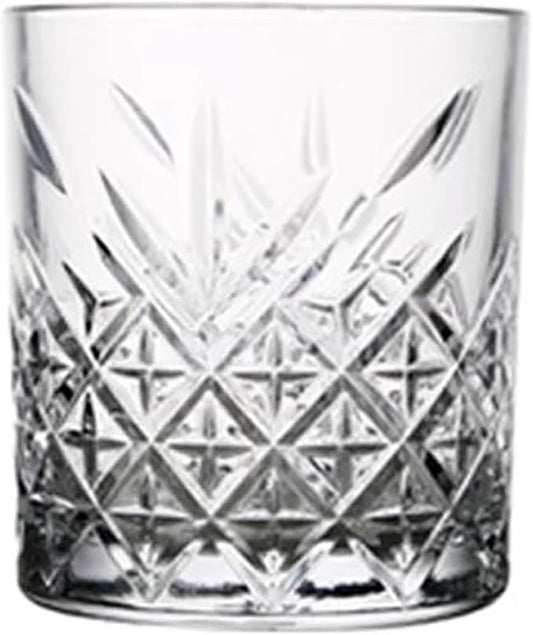 Glass Cups Transparent Embossed Glass Cups, 5 Sizes Stemless Glassware(Medium) by Unknown