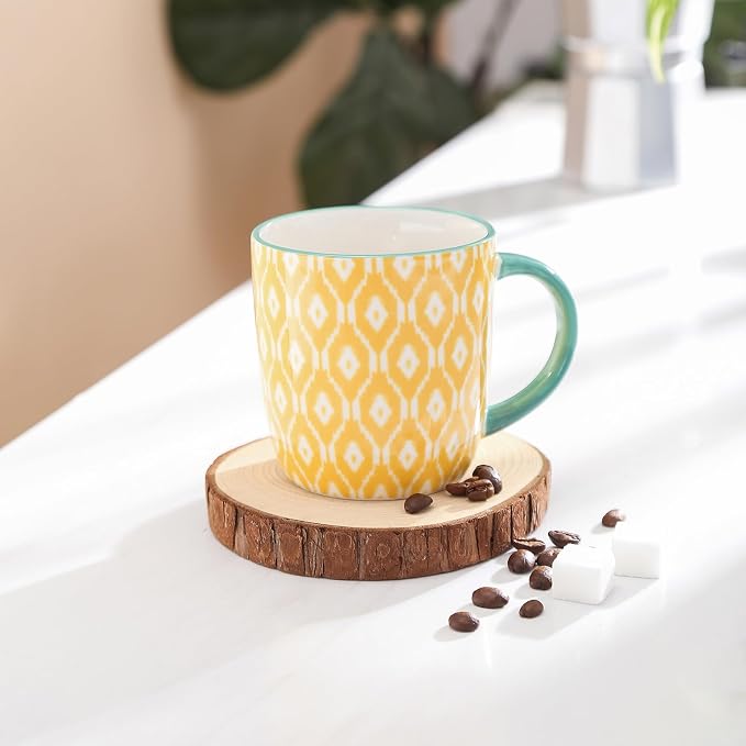 Selamica 10 OZ Coffee Mugs Set of 4, Small Coffee Cups Ceramic with Handle for Cappuccino Latte Cocoa Milk Tea, Dishwasher Microwave Safe, Assorted Colors - Image 5