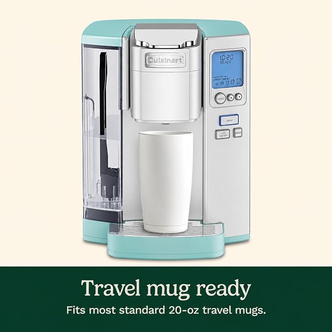 Cuisinart Coffee Maker, Single Serve 72-Ounce Reservoir Coffee Machine, Programmable Brewing & Hot Water Dispenser, Stainless Steel, Robins Egg Blue - Image 4