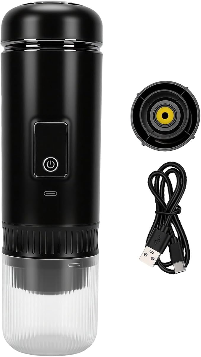 Brrnoo Portable Coffee Machine 7800mAh Battery Cordless Capsule Coffee Maker with Single Touch Operation Design for Travel Camping by Enhancethequalityoflife