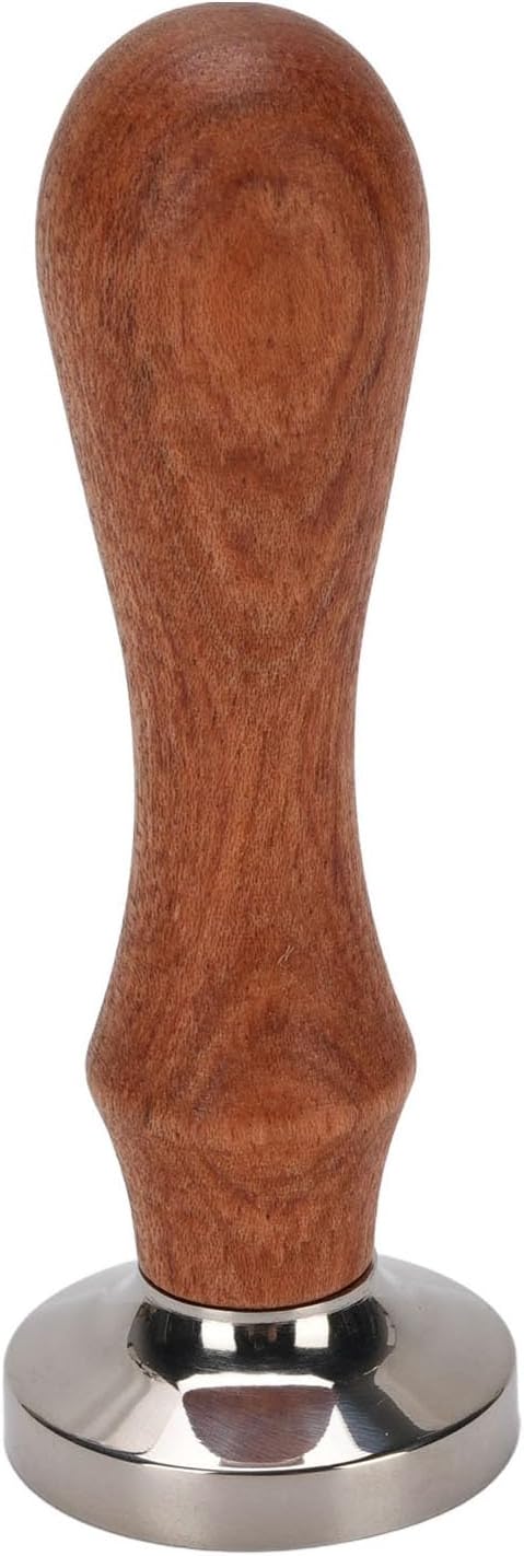 30mm Stainless Steel Espresso Tamper: Coffee Tamper with Wooden Handle for Cafe and Home Use