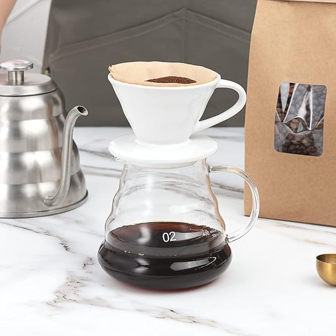 Restaurantware Restpresso 10 Ounce Coffee Dripper 1 Reusable Coffee Cone - With Drip Hole Retains Heat White Ceramic Pour Over Coffee Dripper For Home Cafe Or Restaurants