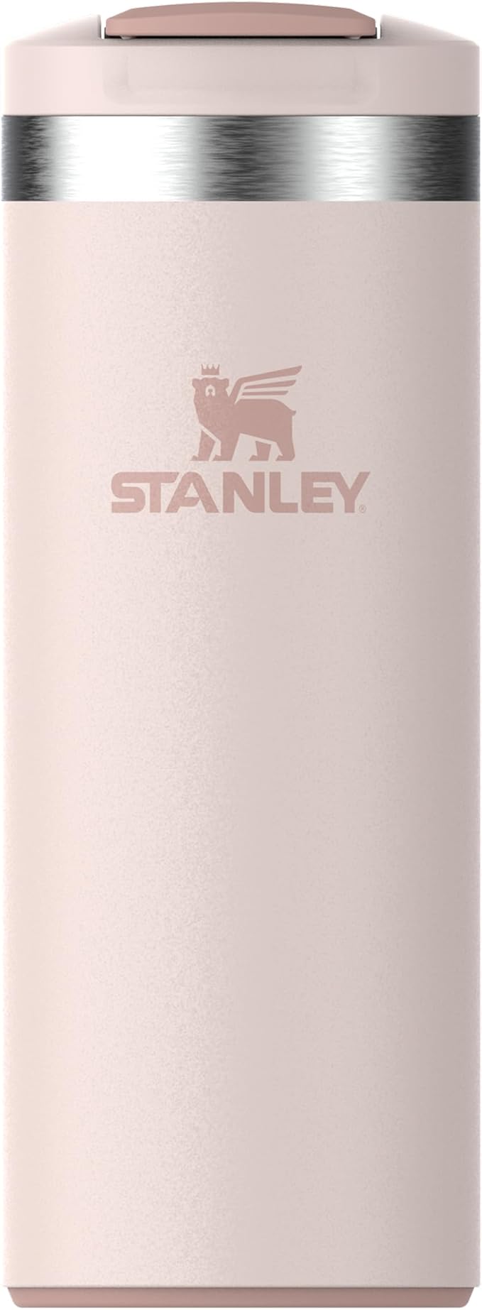 STANLEY 1913 Transit Flip Top Mug 0.35L - Rose Quartz | Keeps 4 Hours Hot - 6 Hours Cold - Leakproof - Dishwasher Safe - Car Cup Holder Compatible by Unknown