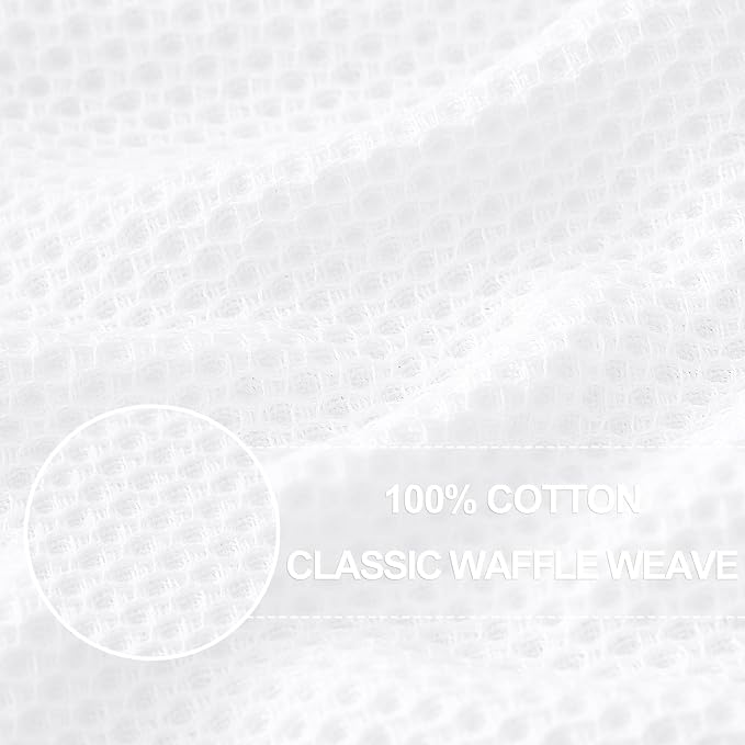 Homaxy 100% Cotton Oversized Waffle Weave Kitchen Towels 6-Pack, White | 20 x 28 Inches, Ultra Soft Absorbent Dish Towels, Quick Drying Large Cleaning Towels - Image 2