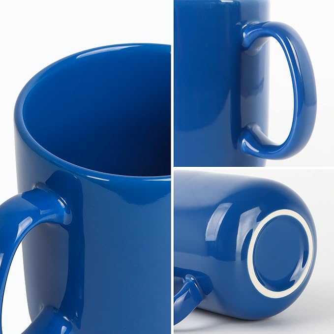 20 OZ Large Coffee Mug, M016 Ceramic Big Tea Cup with Handle for Dad Men, Blue - Image 7