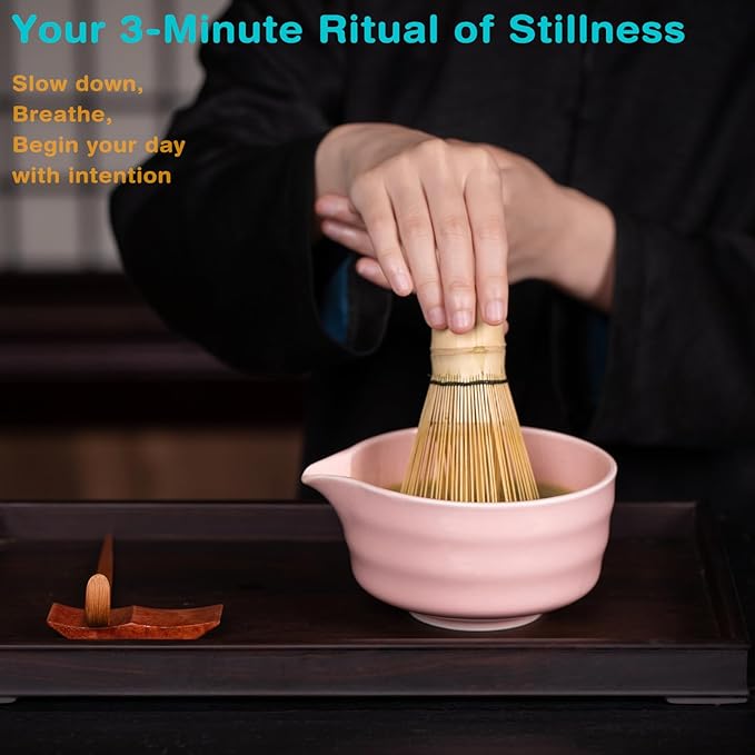 Premium Matcha Ceremony Set – Complete 9-Pcs Ritual Kit – Presented in Luxury Magnetic Gift Box, Perfect for Gifting or Self-Care (Sakura Pink)