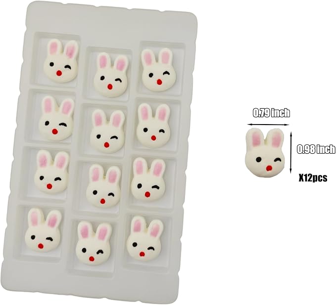 Edible 12 pcs Easter Themed Sugar Easter Rabbit cake decorations, Bunny cupcake toppers, perfect Icing Cookies decro for Cupcakes, Cake, Macaron and Cakecicles Decorating - Image 2