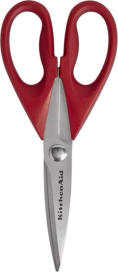 KitchenAid All Purpose Kitchen Shears with Protective Sheath Durable Stainless Steel Scissors, Dishwasher Safe, Soft Grip Comfort Handle, 8.72 Inch, Red - Image 8