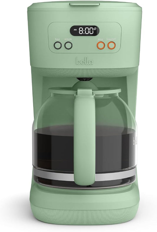 BREW 12-Cup Programmable Coffee Maker with No-Drip Glass Carafe, Seaglass by bella