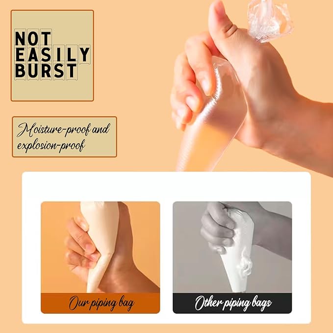 100PCS Piping Bag 12 Inch Disposable Cake Decorating Bag, Anti Burst Pastry Bags, Icing Piping Bags for Frosting for Cakes and Cookies Decoration