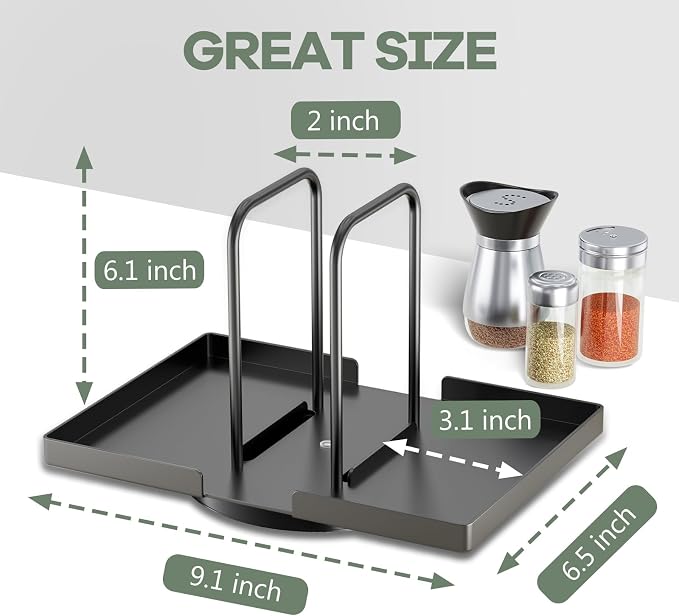 Napkin Holder for Table, Rotating Napkin Dispenser with Salt and Pepper Shakers Storage, Metal Paper Towel Holder for Table, Kitchen Countertop, Dining Table Decor Black Not Including Shakers - Image 6