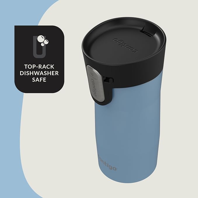 Contigo AUTOSEAL West Loop Vacuum-Insulated Stainless Steel Travel Mug with Easy-Clean Lid, 12oz, Glacier Frosted Pearl - Image 6