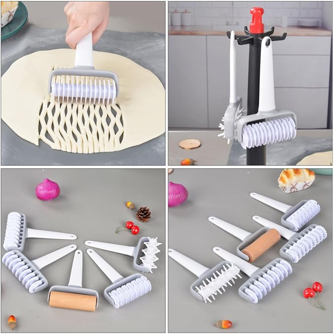 2pcs Pizza Dough Roller Pastry Lattice Wheel Cutter for Handmade Noodles and Home Life, White Pp Material, Waterproof and Easy to Clean Baking Tool for Pizza Cookie Pastry Bread - Image 6