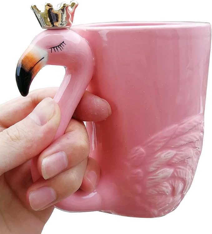 Cute Pink Flamingo Gifts for Women Coffee Mug Unique Ceramic Animal Cups | Novelty 16 oz Mugs Flamingo Decor Stuff for Mom Grandma Wife Her Funny Christmas Presents Xmas Girls Fancy Mothers Day Gift - Image 2
