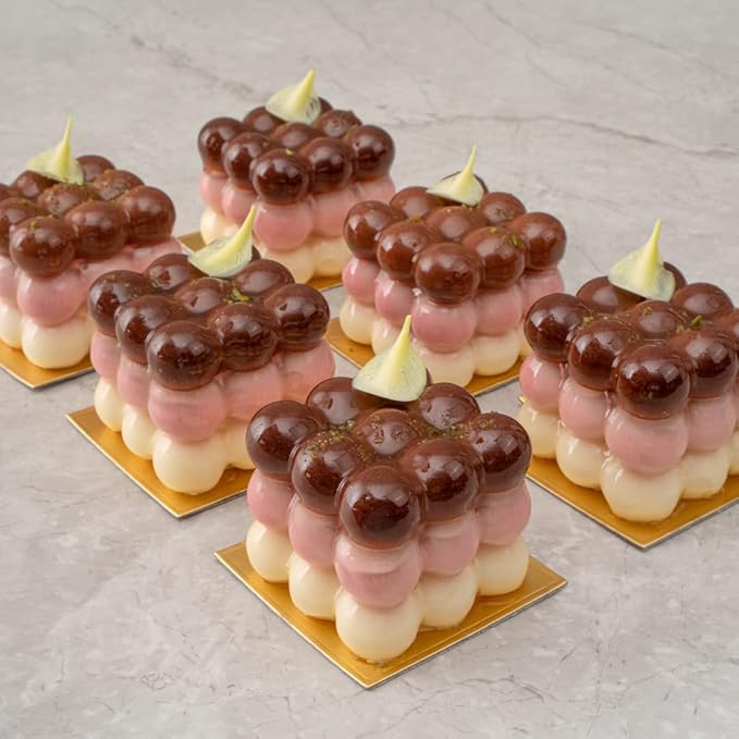 Restaurantware Pastry Tek Silicone Bubble Cube Baking Mold - 6-Compartment - 10 count box