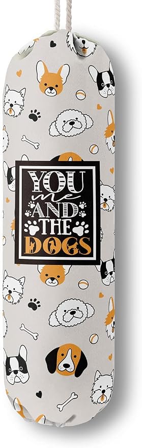 Funny You Me & The Dogs, Grocery Bags Holder Organizer For Shopping Bags, Wall Mount Plastic Bags Storage Container Dispensers, Gift For The Preferred Family And Friends by HiLus