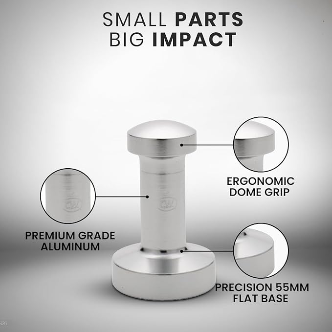 Rattleware Aluminum Espresso Tamper 55mm – Premium Coffee Tamper Tool with Ergonomic Grip – Durable Espresso Hand Tamper for Coffee Machine, Coffee Lovers, Baristas and Espresso Accessories