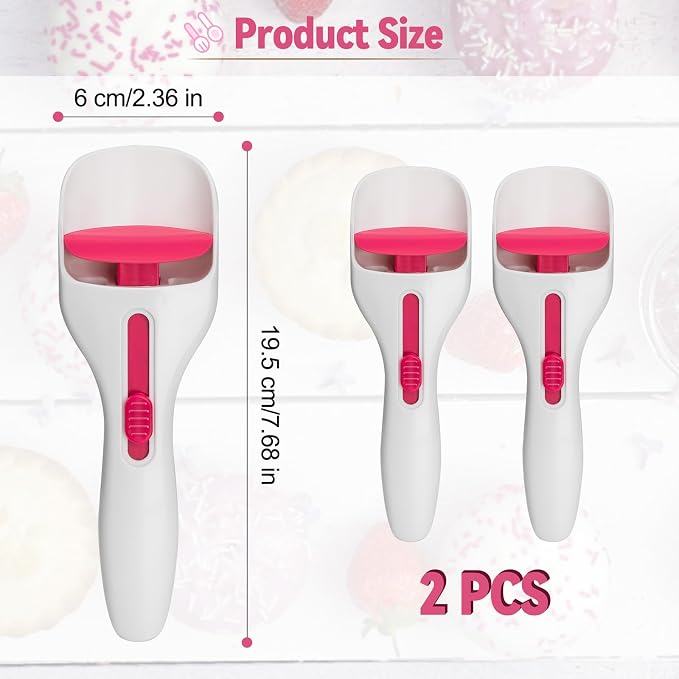 2PCS Cupcake Batter Scoop, One Click Sliding Button Cake Cream Spatulas for Elegant Baking, Pastry & Cake Decorating, ABS and TPE Material - Image 2