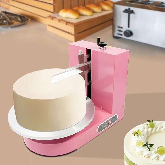 Electric Cake Decorating Machine Cream Coating Spreading Smooth Machine Surface Scraper for 4-16inch Cakes, 0-320RPM Adjustable Rotating Speed