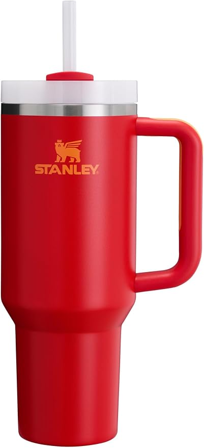 STANLEY Quencher H2.0 Flow State Tumbler, 40 oz, Chili | Handle and Straw | 3-Position Lid | Cup Holder Compatible for Travel | Insulated Stainless Steel Cup | BPA-Free by Unknown