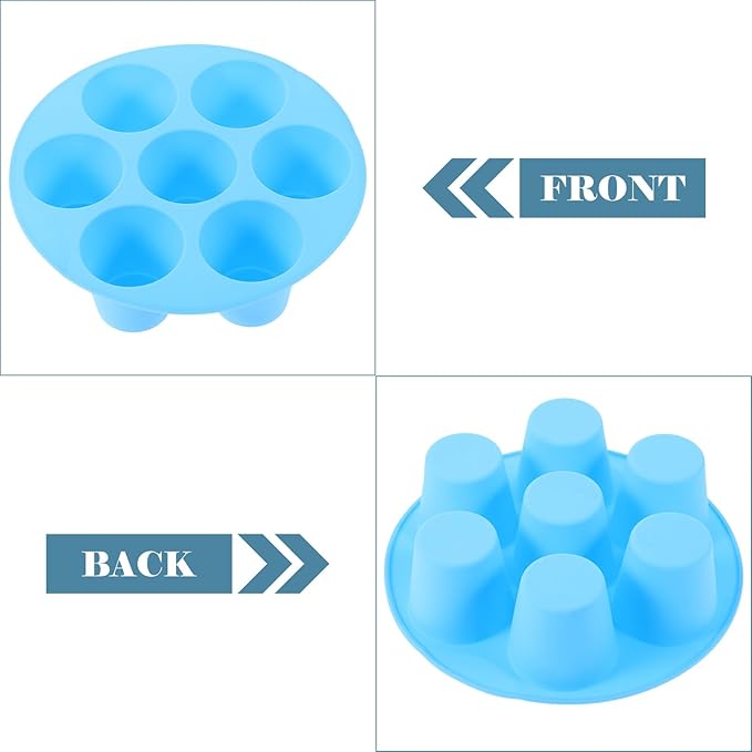 Healifty Silicone Non-stick Muffin Cake Mold Baking Tray for Air Fryer and Oven Small Blue Cupcake Pan Food-grade Material for Muffins Cakes Brownies and Chocolate Desserts