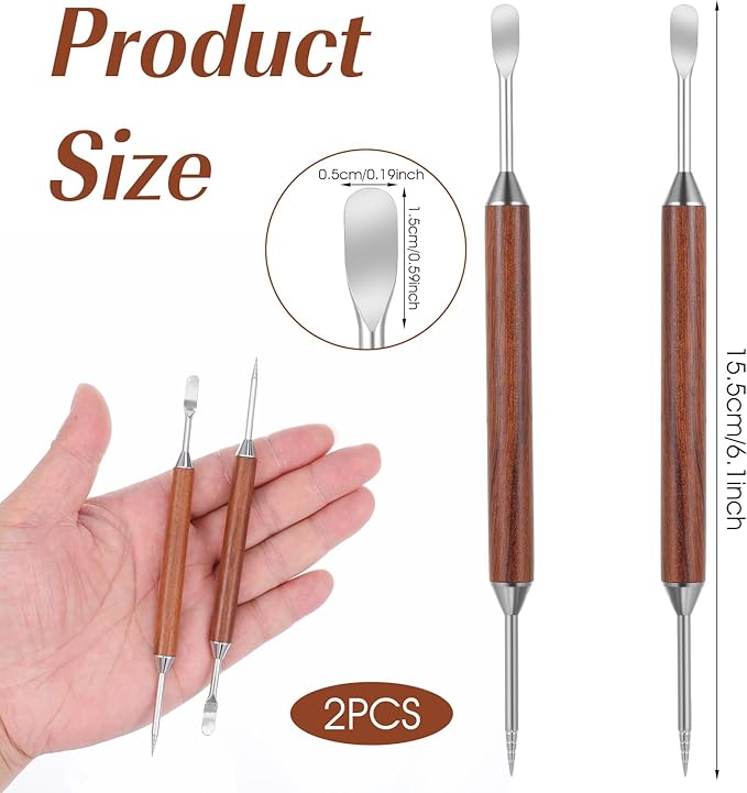 2Pcs Latte Art Pen Set, Coffee Drawing Tool, Stainless Steel Pen for Coffee, Dual-Ended Latte Art Tool, Barista Tools, Suitable for Coffee Drawing Making Enthusiasts