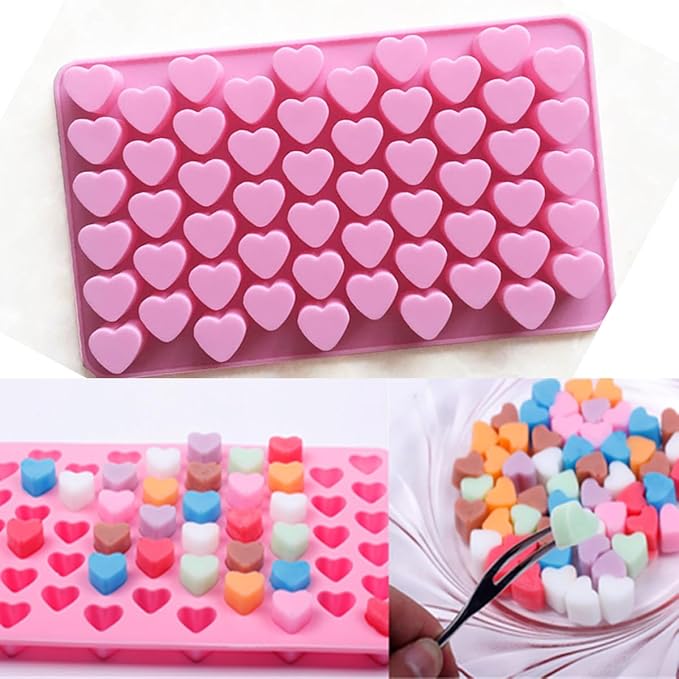LeLehome 5Pcs Silicone Gummy Molds Set - Bear, Dinosaur, Animal, Donut, Heart Candy Molds 261 Cavities with 2 Droppers - Non-Stick, BPA Free for Chocolate & DIY